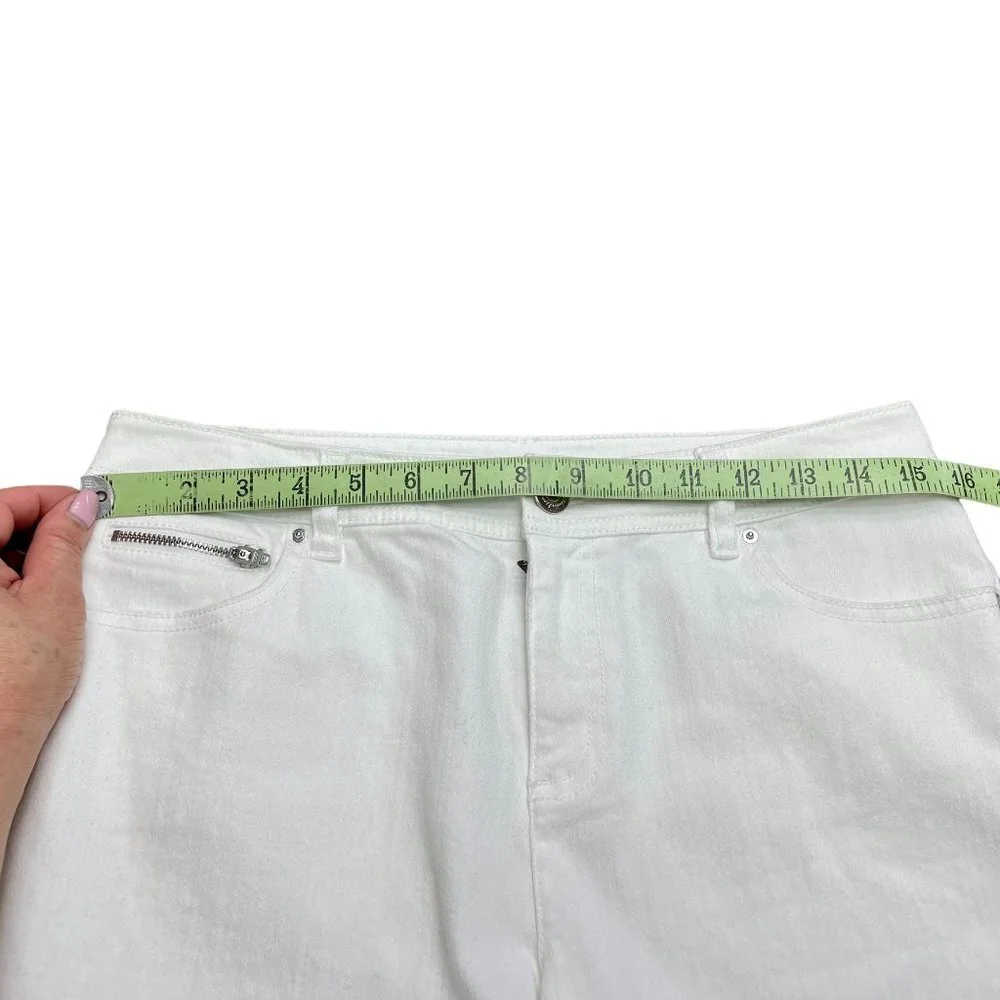 INC International Concepts Women’s White Mid-Rise Denim Bermuda Shorts - Picture 7 of 11